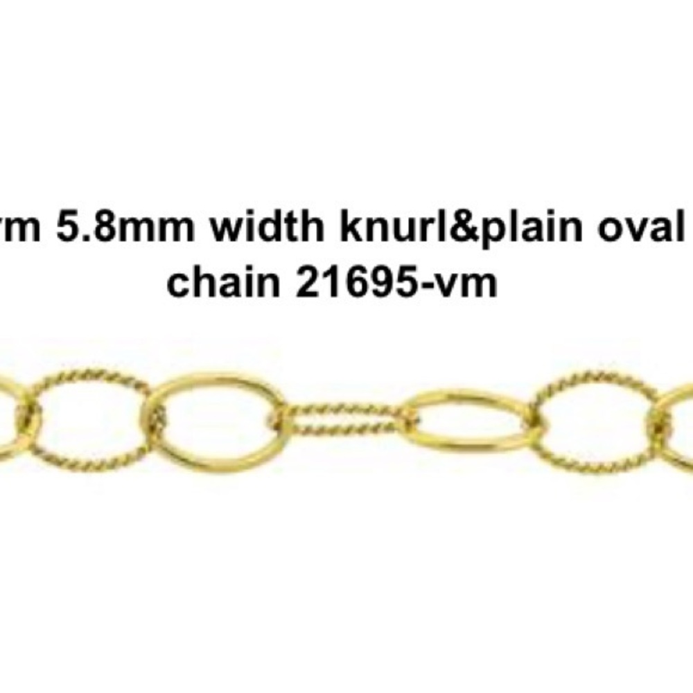 6MM KNURL&PLAIN OVAL CHAIN BRACELET 7" 7.5" 8"